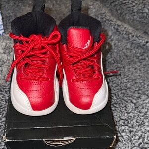 Kids Red and White Jordan 12